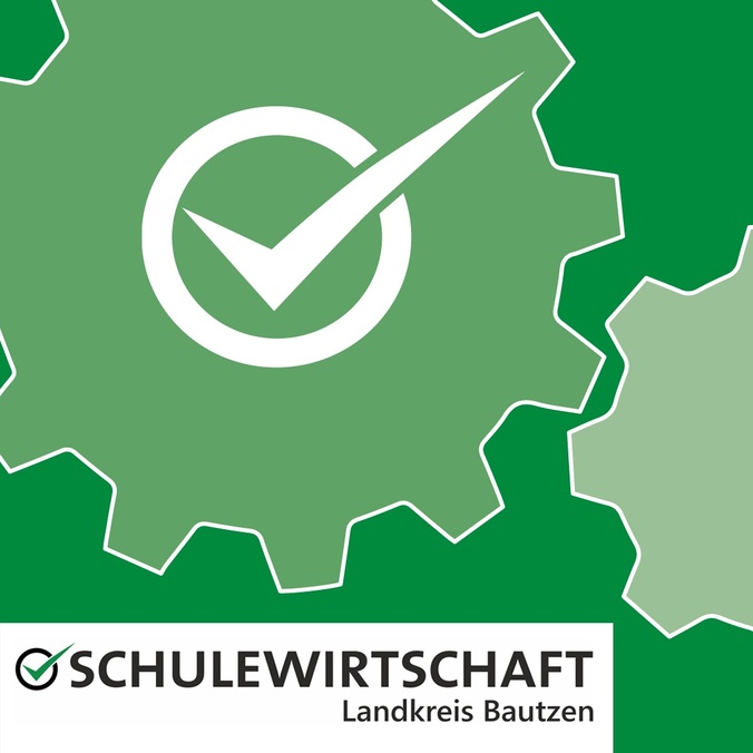 digital erstellte grüne Zahnräder und das Logo von Schulewirtschaft