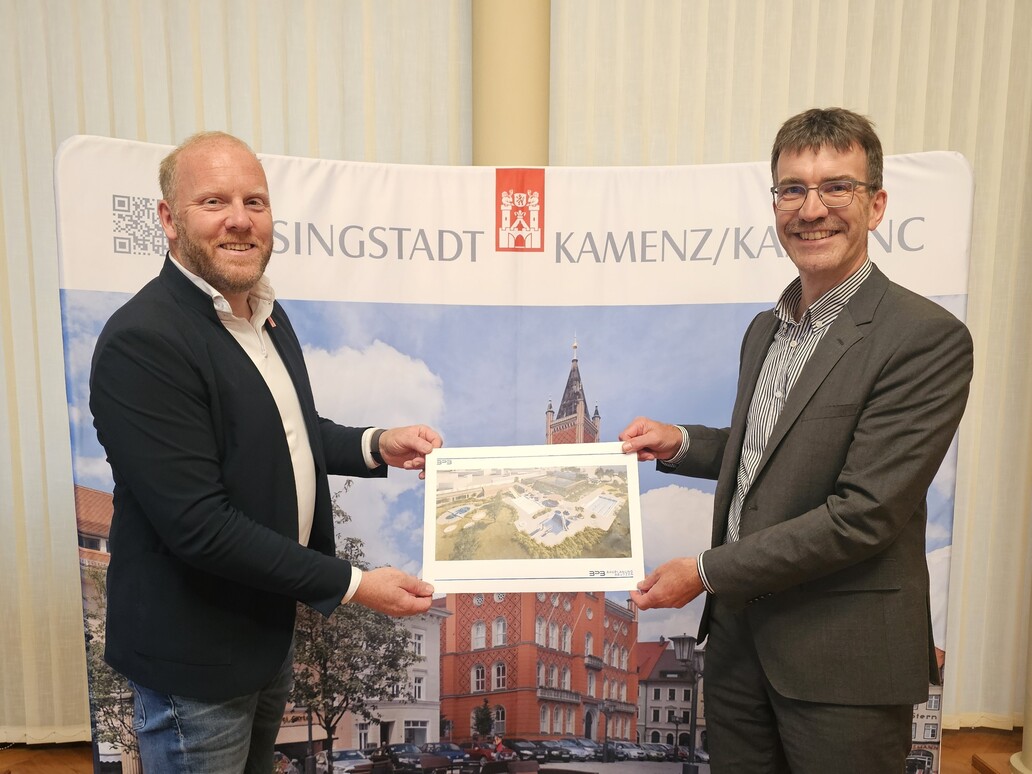 Oberbürgermeister Kamenz Michael Preuß und Erster Beigeordneter des Landkreises Bautzen Jörg Szewczyk