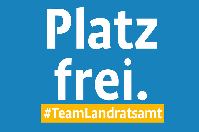 Wortmarke: Schriftzug "Platz frei. Team Landratsamt"