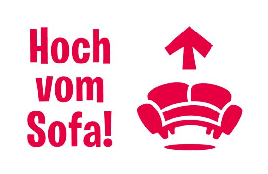 Sie sehen das offizielle Logo vom Projekt Hoch vom Sofa
