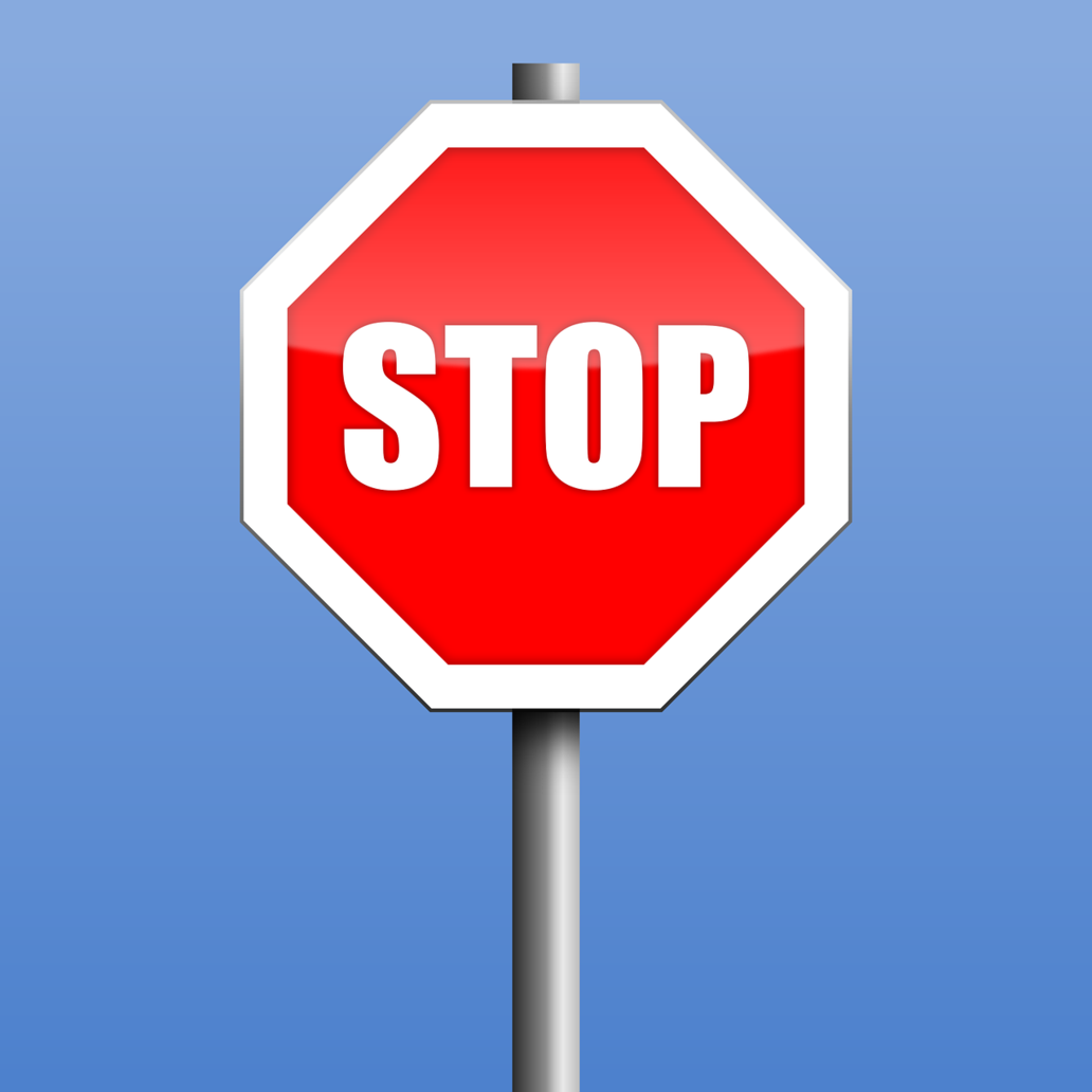 Kein Besuch ein Stopschild auf blauem Hintergrund