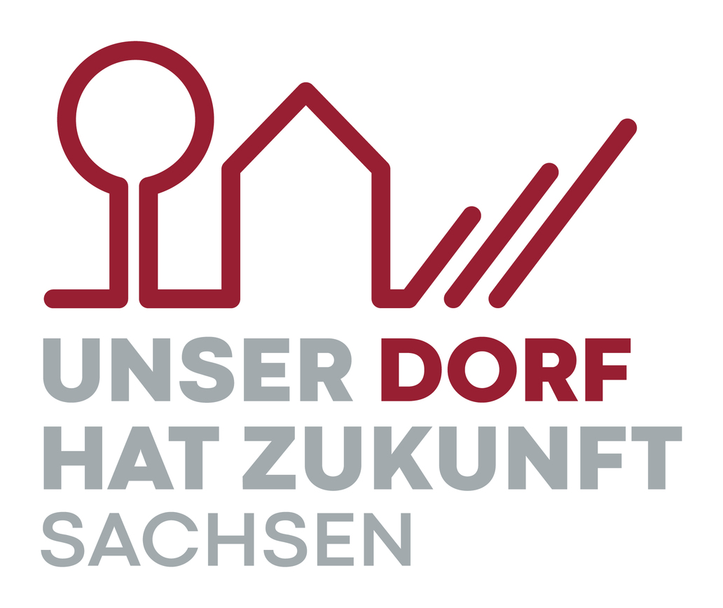 Logo des Wettberwebs; ein Baum, ein Haus und der Schriftzug Unser Dorf hat Zukunft